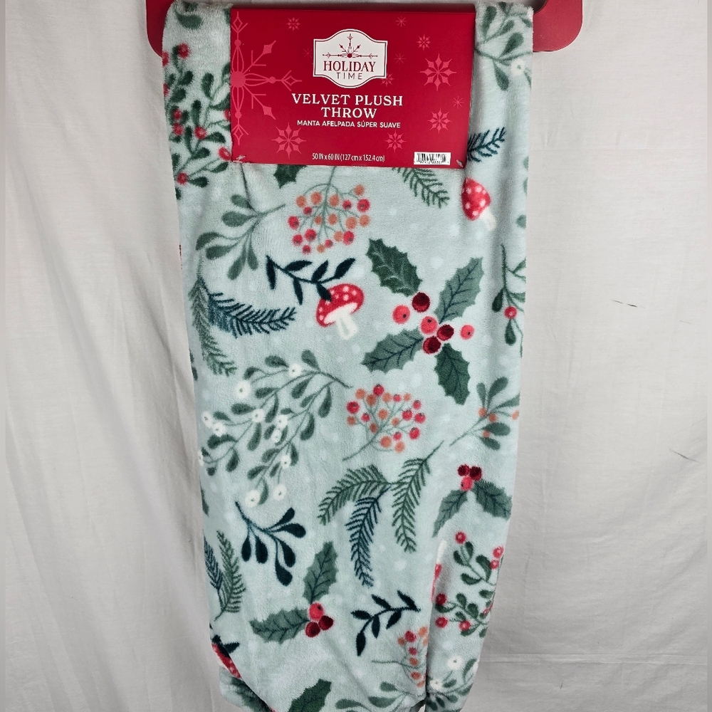 Holiday Time Velvet Floral Super Soft Plush Throw Blanket 50 X 60 Inches